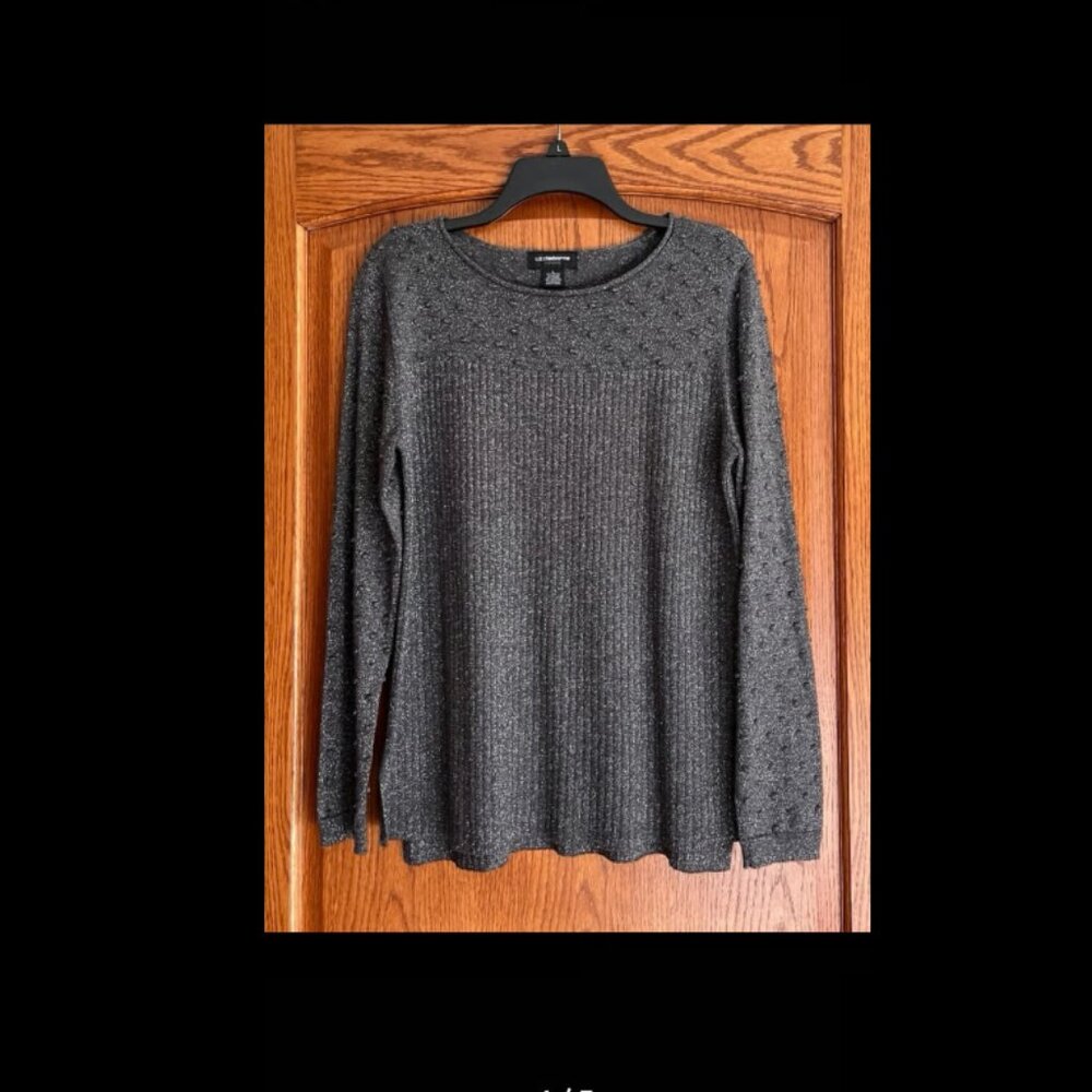 Liz Claiborne Dressy Grey Lightweight Sweater - L - NWOT